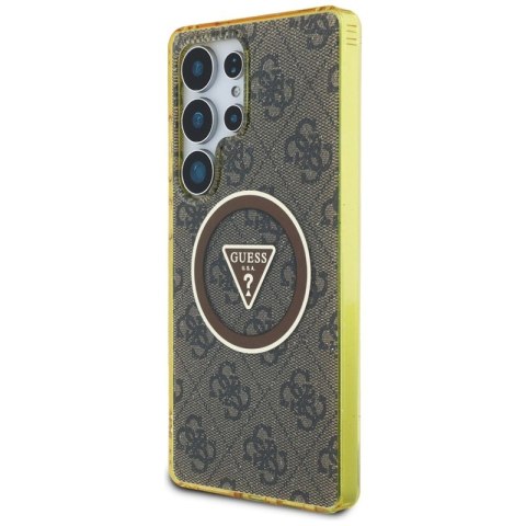 Guess 4G Glitter Triangle Buttons MagSafe - Etui do Samsung Galaxy S25 Ultra (brązowy) Guess 4G Glitter Triangle Buttons MagSafe - Etui do Samsung Galaxy S25 Ultra (brązowy)