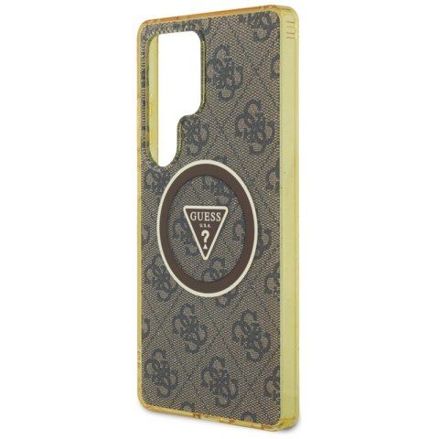 Guess 4G Glitter Triangle Buttons MagSafe - Etui do Samsung Galaxy S25 Ultra (brązowy) Guess 4G Glitter Triangle Buttons MagSafe - Etui do Samsung Galaxy S25 Ultra (brązowy)