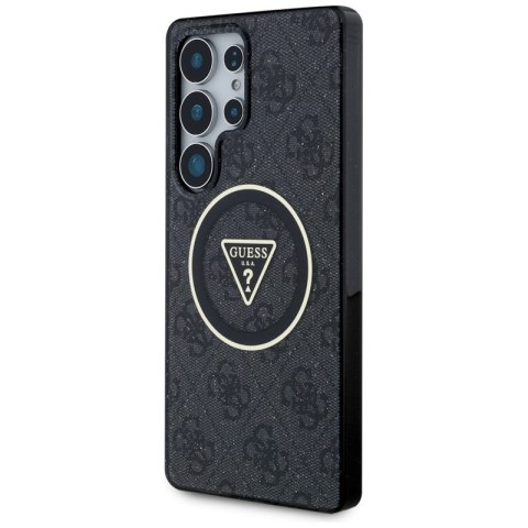 Guess 4G Glitter Triangle Buttons MagSafe - Etui do Samsung Galaxy S25 Ultra (czarny) Guess 4G Glitter Triangle Buttons MagSafe - Etui do Samsung Galaxy S25 Ultra (czarny)