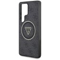 Guess 4G Glitter Triangle Buttons MagSafe - Etui do Samsung Galaxy S25 Ultra (czarny)