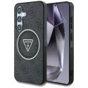 Guess 4G Glitter Triangle Buttons MagSafe - Etui do Samsung Galaxy S25 (czarny)