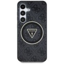 Guess 4G Glitter Triangle Buttons MagSafe - Etui do Samsung Galaxy S25 (czarny)