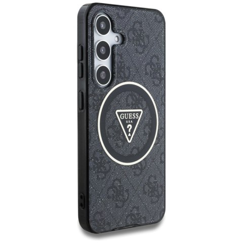 Guess 4G Glitter Triangle Buttons MagSafe - Etui do Samsung Galaxy S25 (czarny) Guess 4G Glitter Triangle Buttons MagSafe - Etui do Samsung Galaxy S25 (czarny)