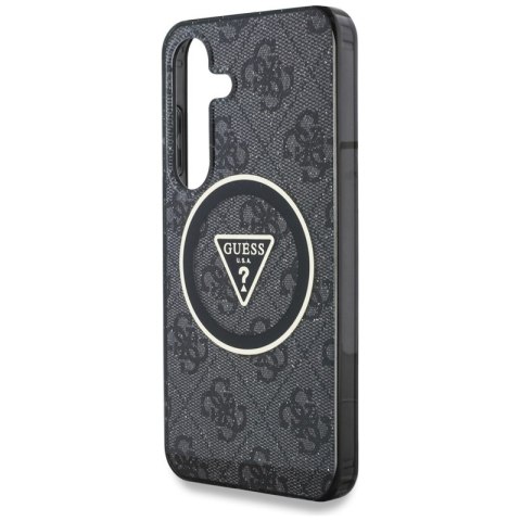 Guess 4G Glitter Triangle Buttons MagSafe - Etui do Samsung Galaxy S25 (czarny) Guess 4G Glitter Triangle Buttons MagSafe - Etui do Samsung Galaxy S25 (czarny)