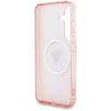 Guess 4G Glitter Triangle Buttons MagSafe - Etui do Samsung Galaxy S25 (różowy)