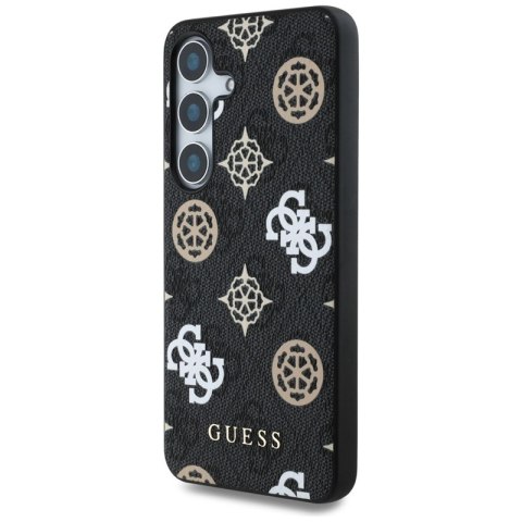 Guess 4G Printed Colored Peony Pattern MagSafe - Etui do Samsung Galaxy S25 (czarny) Guess 4G Printed Colored Peony Pattern MagSafe - Etui do Samsung Galaxy S25 (czarny)