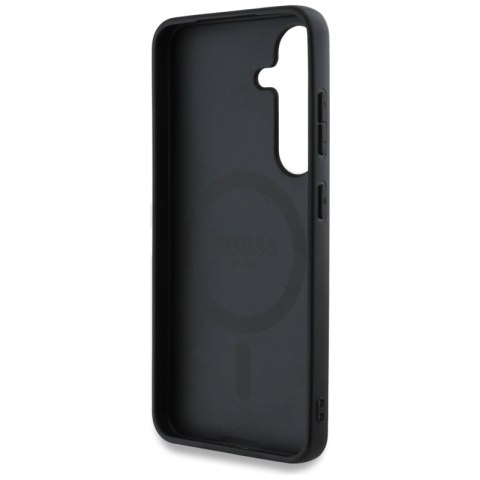 Guess 4G Round Patch Classic Logo MagSafe - Etui do Samsung Galaxy S25 (czarny) Guess 4G Round Patch Classic Logo MagSafe - Etui do Samsung Galaxy S25 (czarny)