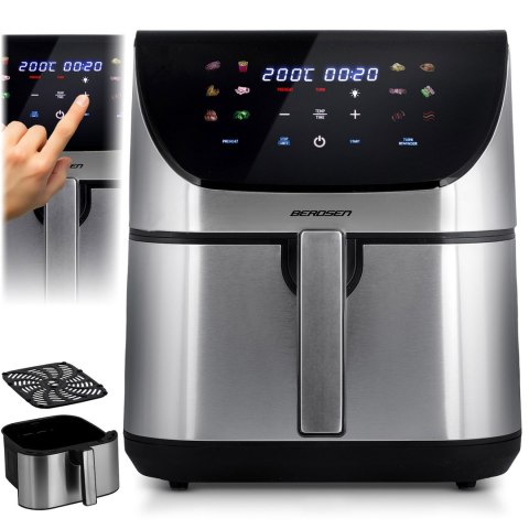 Frytkownica beztłuszczowa Air fryer Berdsen BD-659 srebrna Frytkownica beztłuszczowa Air fryer Berdsen BD-659 srebrna
