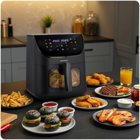 Frytkownica beztłuszczowa Air fryer Berdsen BD-660 czarna Frytkownica beztłuszczowa Air fryer Berdsen BD-660 czarna