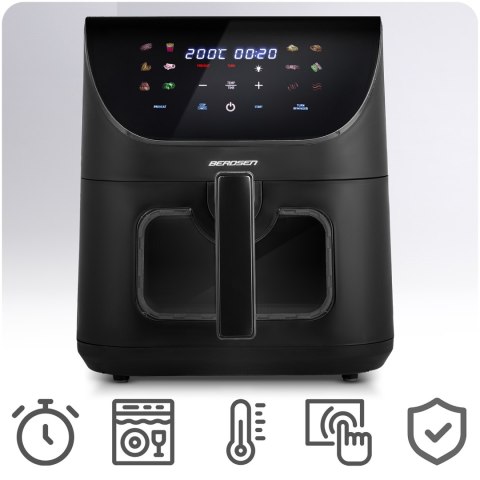 Frytkownica beztłuszczowa Air fryer Berdsen BD-660 czarna Frytkownica beztłuszczowa Air fryer Berdsen BD-660 czarna