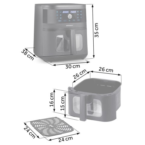 Frytkownica beztłuszczowa Air fryer Berdsen BD-661 czarna Frytkownica beztłuszczowa Air fryer Berdsen BD-661 czarna