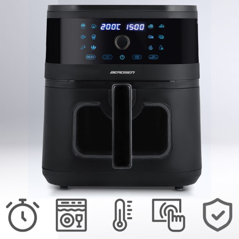 Frytkownica beztłuszczowa Air fryer Berdsen BD-661 czarna Frytkownica beztłuszczowa Air fryer Berdsen BD-661 czarna