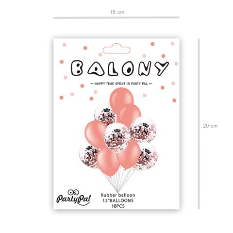 Zestaw balonów na 18 Urodziny, Bukiet balonów z Konfetti Różowe Złoto, 10 szt. Zestaw balonów na 18 Urodziny, Bukiet balonów z Konfetti Różowe Złoto, 10 szt.