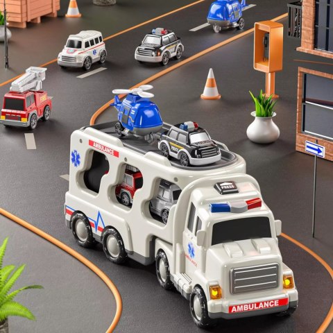 Zestaw laweta autka ambulans straż tir policja dźwięk światło SX600-21A Zestaw laweta autka ambulans straż tir policja dźwięk światło SX600-21A