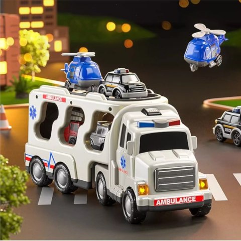 Zestaw laweta autka ambulans straż tir policja dźwięk światło SX600-21A Zestaw laweta autka ambulans straż tir policja dźwięk światło SX600-21A