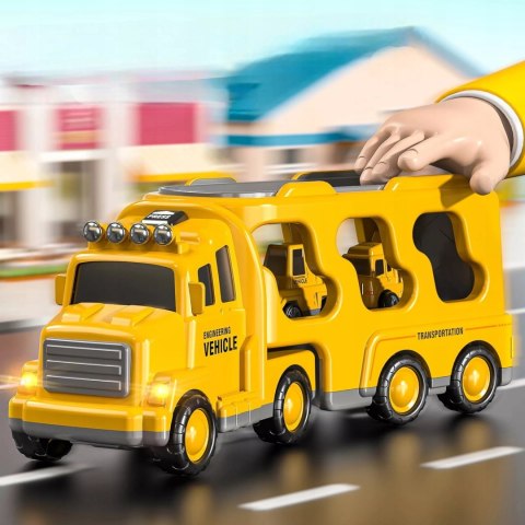 Zestaw laweta transportowa autka budowlane koparka dźwięk światło SX700-10 Zestaw laweta transportowa autka budowlane koparka dźwięk światło SX700-10