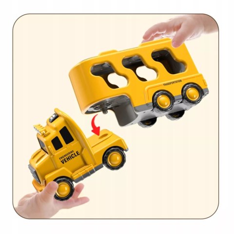Zestaw laweta transportowa autka budowlane koparka dźwięk światło SX700-10 Zestaw laweta transportowa autka budowlane koparka dźwięk światło SX700-10