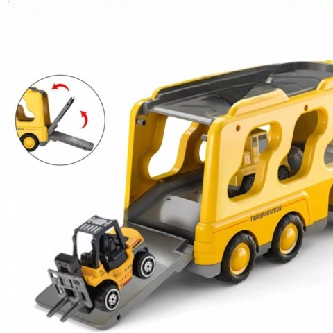 Zestaw laweta transportowa autka budowlane koparka dźwięk światło SX700-10 Zestaw laweta transportowa autka budowlane koparka dźwięk światło SX700-10