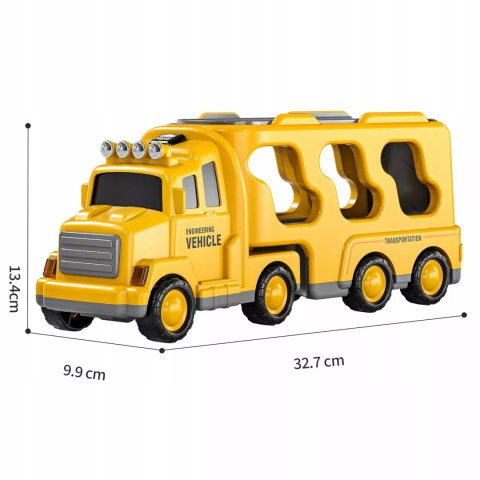 Zestaw laweta transportowa autka budowlane koparka dźwięk światło SX700-10 Zestaw laweta transportowa autka budowlane koparka dźwięk światło SX700-10