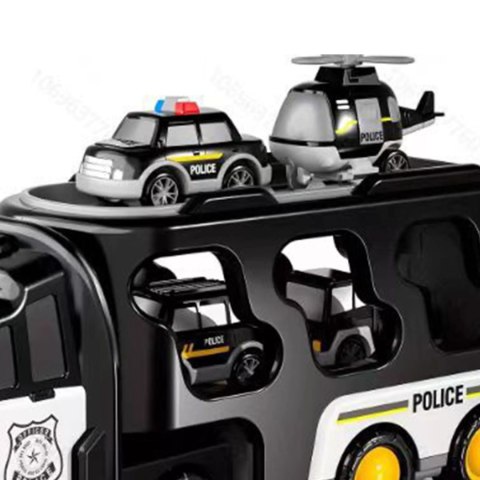 Zestaw laweta transportowa autka policyjne helikopter dźwięk SX600-23A Zestaw laweta transportowa autka policyjne helikopter dźwięk SX600-23A