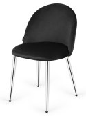 Krzesło tapicerowane GLORIA BLACK VELVET SILVER