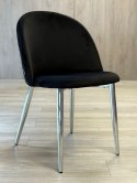 Krzesło tapicerowane GLORIA BLACK VELVET SILVER