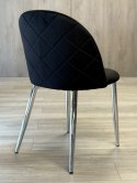 Krzesło tapicerowane GLORIA BLACK VELVET SILVER