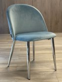 Krzesło tapicerowane GLORIA LIGHT BLUE VELVET SILVER