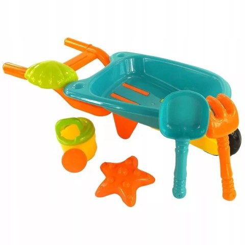 Taczka zestaw do piasku konewka foremki 8077A Taczka zestaw do piasku konewka foremki 8077A