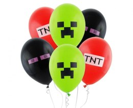 Balony lateksowe Gemar, Klocki Minecraft, Premium, 30 cm, 6 szt
