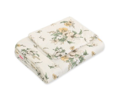 Komplet pościeli dla niemowląt z wypełnieniem 2-cz 75x100cm NEWBORN - Clematis on beige Komplet pościeli dla niemowląt z wypełnieniem 2-cz 75x100cm NEWBORN - Clematis on beige