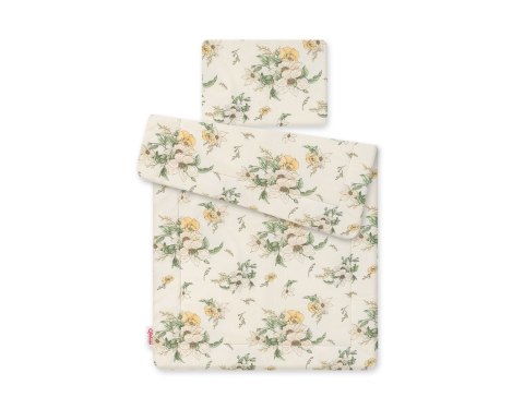 Komplet pościeli dla niemowląt z wypełnieniem 2-cz 75x100cm NEWBORN - Clematis on beige Komplet pościeli dla niemowląt z wypełnieniem 2-cz 75x100cm NEWBORN - Clematis on beige