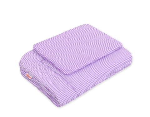 Komplet pościeli dla niemowląt z wypełnieniem 2-cz 75x100cm NEWBORN - Pepitka fioletowa Komplet pościeli dla niemowląt z wypełnieniem 2-cz 75x100cm NEWBORN - Pepitka fioletowa