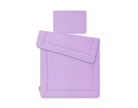 Komplet pościeli dla niemowląt z wypełnieniem 2-cz 75x100cm NEWBORN - Pepitka fioletowa Komplet pościeli dla niemowląt z wypełnieniem 2-cz 75x100cm NEWBORN - Pepitka fioletowa