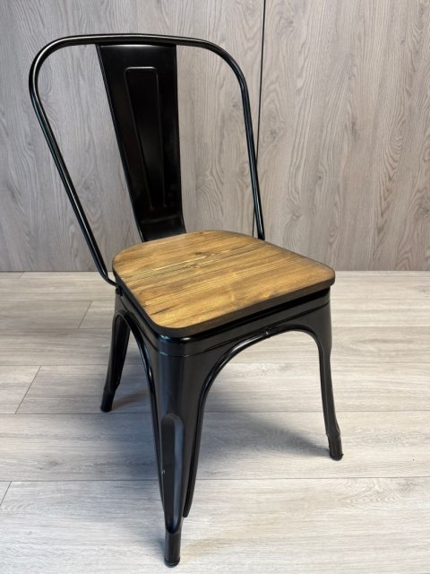 Krzesło metalowe loft CORSICA NERO OAK II GATUNEK Krzesło metalowe loft CORSICA NERO OAK II GATUNEK