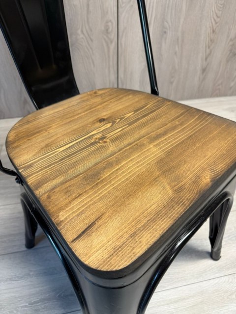 Krzesło metalowe loft CORSICA NERO OAK II GATUNEK Krzesło metalowe loft CORSICA NERO OAK II GATUNEK