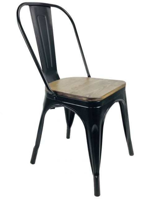 Krzesło metalowe loft CORSICA NERO OAK II GATUNEK Krzesło metalowe loft CORSICA NERO OAK II GATUNEK