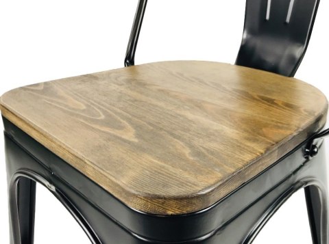 Krzesło metalowe loft CORSICA NERO OAK II GATUNEK Krzesło metalowe loft CORSICA NERO OAK II GATUNEK