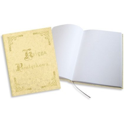 Księga Pamiątkowa złocona beżowa 255x320mm 100kartek 319-033 WARTA Księga Pamiątkowa złocona beżowa 255x320mm 100kartek 319-033 WARTA