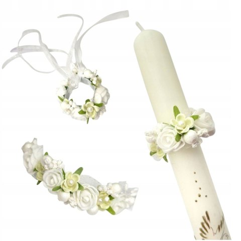 NIEBIESKA RÓŻOWA BIAŁA - DO WYBORU - DEKORACJA NA ŚWIECĘ DO CHRZTU PROFITKA