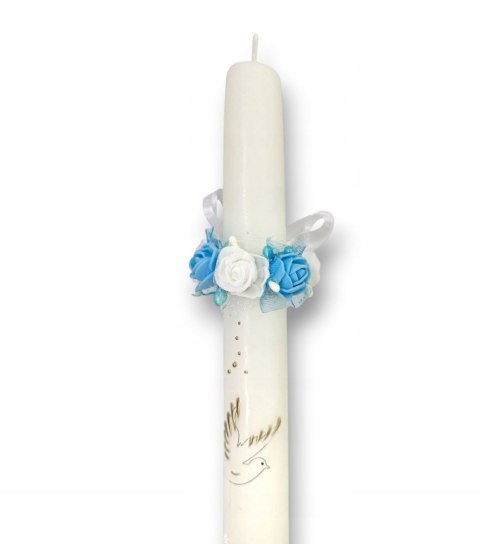 NIEBIESKA RÓŻOWA BIAŁA - DO WYBORU - DEKORACJA NA ŚWIECĘ DO CHRZTU PROFITKA