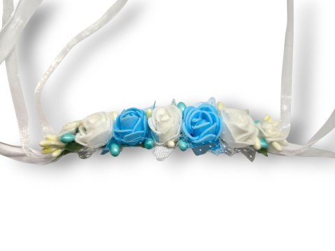 NIEBIESKA RÓŻOWA BIAŁA - DO WYBORU - OZDOBA NA ŚWIECĘ DO CHRZTU PROFITKA