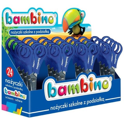 Nożyczki szkolne z podziałką ( 24 sztuki) , display BAMBINO Nożyczki szkolne z podziałką ( 24 sztuki) , display BAMBINO