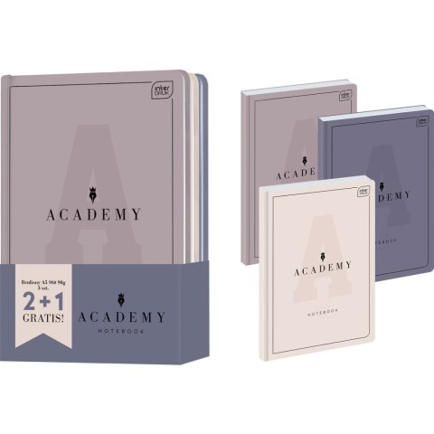 Brulion A5 96k kratka ACADEMY 2+1 gratis mix okładek INTERDRUK Brulion A5 96k kratka ACADEMY 2+1 gratis mix okładek INTERDRUK
