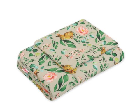 Komplet pościeli dla niemowląt z wypełnieniem 2-cz 75x100cm NEWBORN - Rabbit with flowers Komplet pościeli dla niemowląt z wypełnieniem 2-cz 75x100cm NEWBORN - Rabbit with flowers