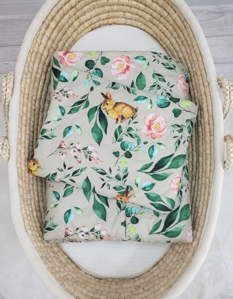 Komplet pościeli dla niemowląt z wypełnieniem 2-cz 75x100cm NEWBORN - Rabbit with flowers Komplet pościeli dla niemowląt z wypełnieniem 2-cz 75x100cm NEWBORN - Rabbit with flowers