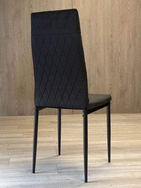Krzesło tapicerowane zestaw 4x VALVA CARO VELVET BLACK Krzesło tapicerowane zestaw 4x VALVA CARO VELVET BLACK