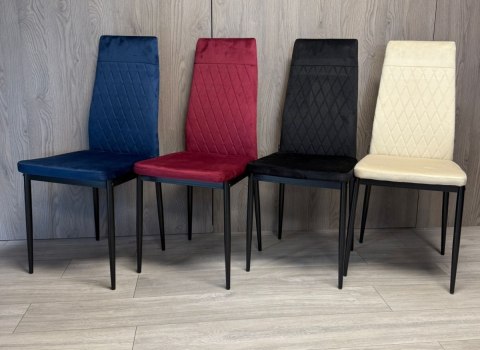 Krzesło tapicerowane zestaw 4x VALVA CARO VELVET BLACK Krzesło tapicerowane zestaw 4x VALVA CARO VELVET BLACK