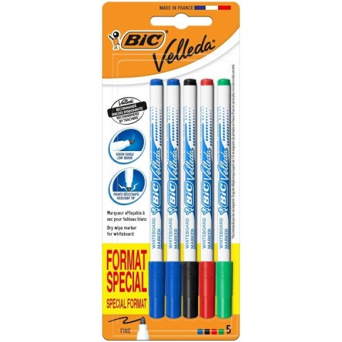 Marker Velleda suchościeralny mix kolorów okrągła końcówka BIC 9126451 Marker Velleda suchościeralny mix kolorów okrągła końcówka BIC 9126451