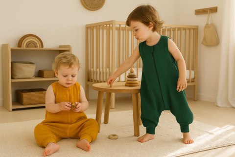Muślinowy śpiworek dla dzieci z nogawkami L 9-24 mcy letni TOG 1.0 - musztardowy Muślinowy śpiworek dla dzieci z nogawkami L 9-24 mcy letni TOG 1.0 - musztardowy